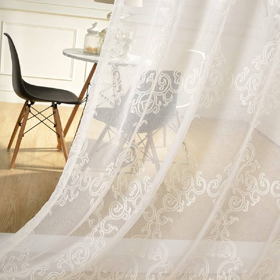 【willfully】sheer tulle embroidery panel Amazon.com: WPKIRA Floral Embroidered Sheer Curtains Luxury